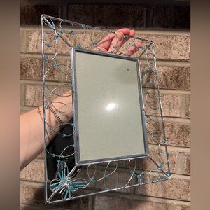 Pier One Metal Beaded Butterfly Picture Frame